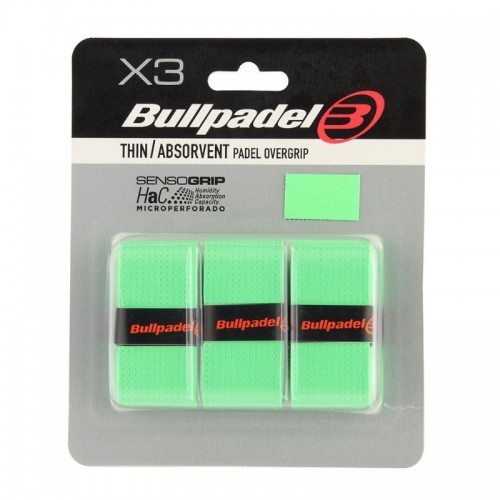 Blister Bullpadel 3 Overgrips GB1705 Senso Perforado Verde Blister Bullpadel 3 Overgrips GB1705 Senso Perforado Verde