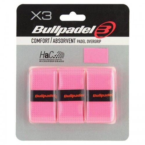 Blister Bullpadel 3 Overgrips GB1201 Comfort Perforado Rosa Fluor Blister Bullpadel 3 Overgrips GB1201 Comfort Perforado Rosa Fluor