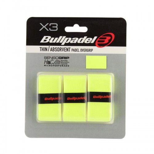 Blister Bullpadel 3 Overgrips GB1705 Senso Perforado Amarillo Azufre Fluor Blister Bullpadel 3 Overgrips GB1705 Senso Perforado Amarillo Azufre Fluor