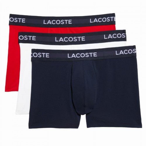 Boxers Lacoste Azul Marino Blanco Rojo 3 Unidades Boxers Lacoste Azul Marino Blanco Rojo 3 Unidades
