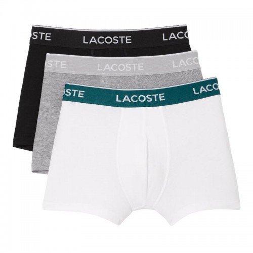 Boxers Lacoste Casual Negro Blanco Gris 3 Unidades Boxers Lacoste Casual Negro Blanco Gris 3 Unidades