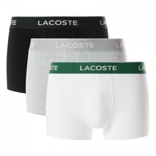 Boxers Lacoste Negro Blanco Gris Vigore 3 Unidades Boxers Lacoste Negro Blanco Gris Vigore 3 Unidades