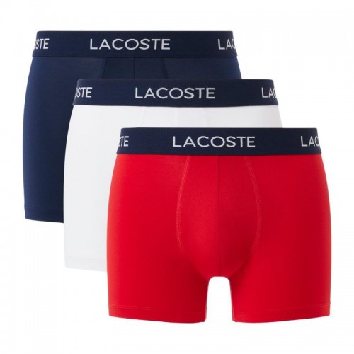 Boxers Lacoste Pique Azul Marino Blanco Rojo 3 Unidades Boxers Lacoste Pique Azul Marino Blanco Rojo 3 Unidades