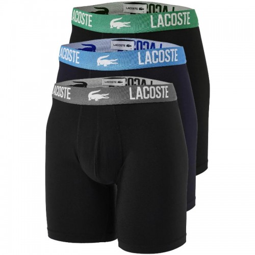 Boxers Lacoste Poliamida Negro 3 Unidades