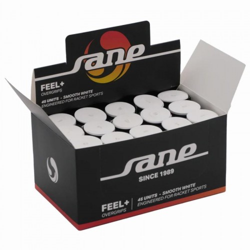 Caja Overgrips Sane Feel Lisos Blanco 45 Unidades