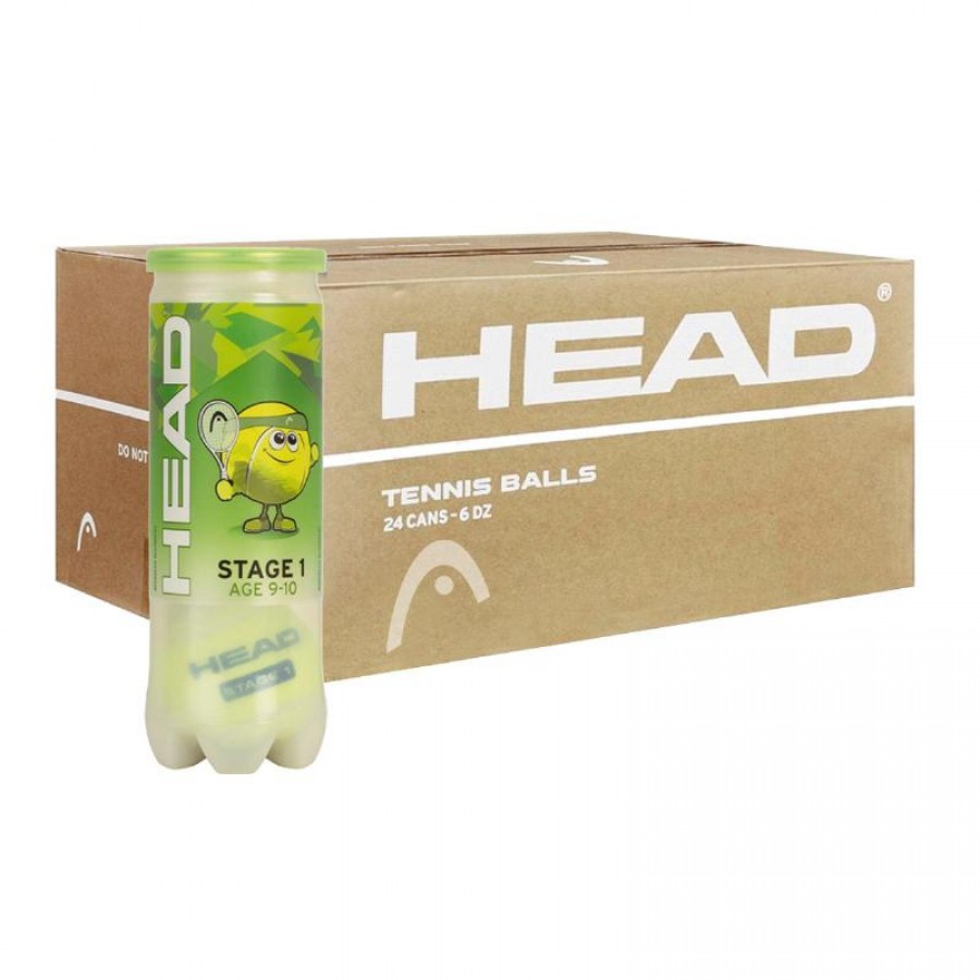 Box 72 Balls - 24 Canisters of 3 pcs - Head Stage 1 Green  Offer + Cheap
