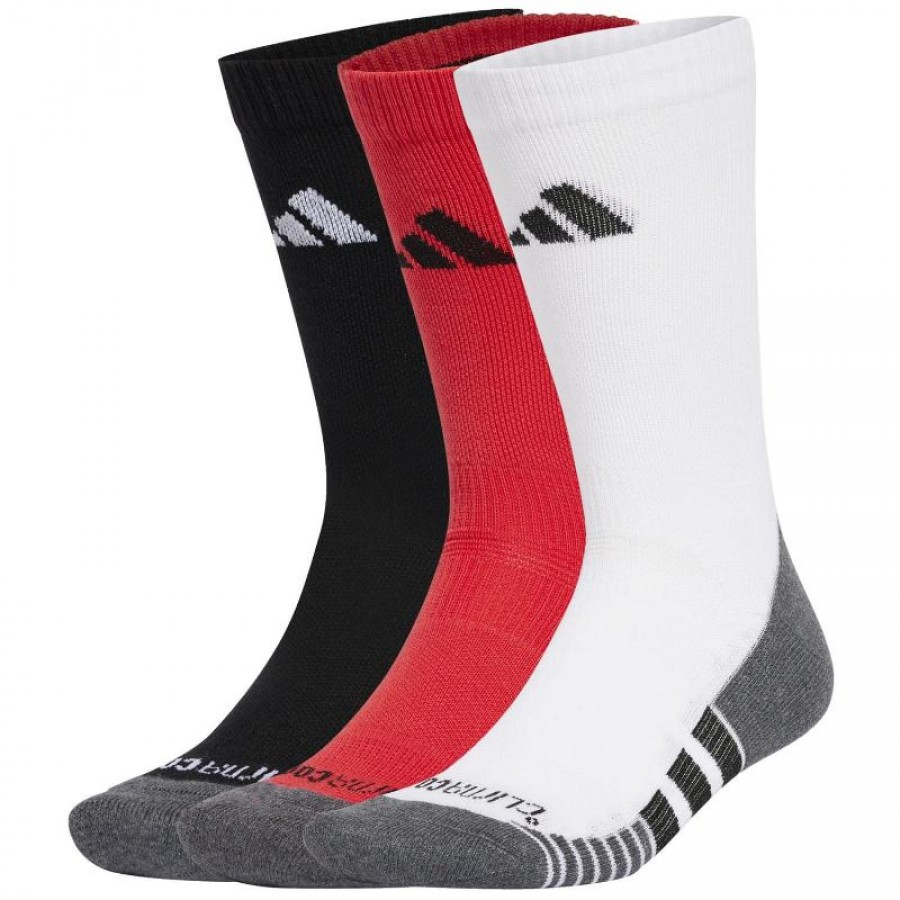 Adidas Calze Girocollo Imbottite Rosso Nero Bianco 3 Paia  Offerta + Economico