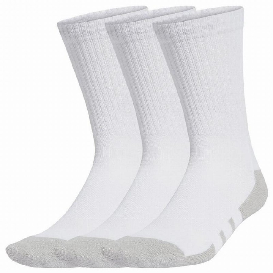 Calcetines Adidas Essentials Cushioned Crew Blanco Gris 3 Pares  Oferta + Barato