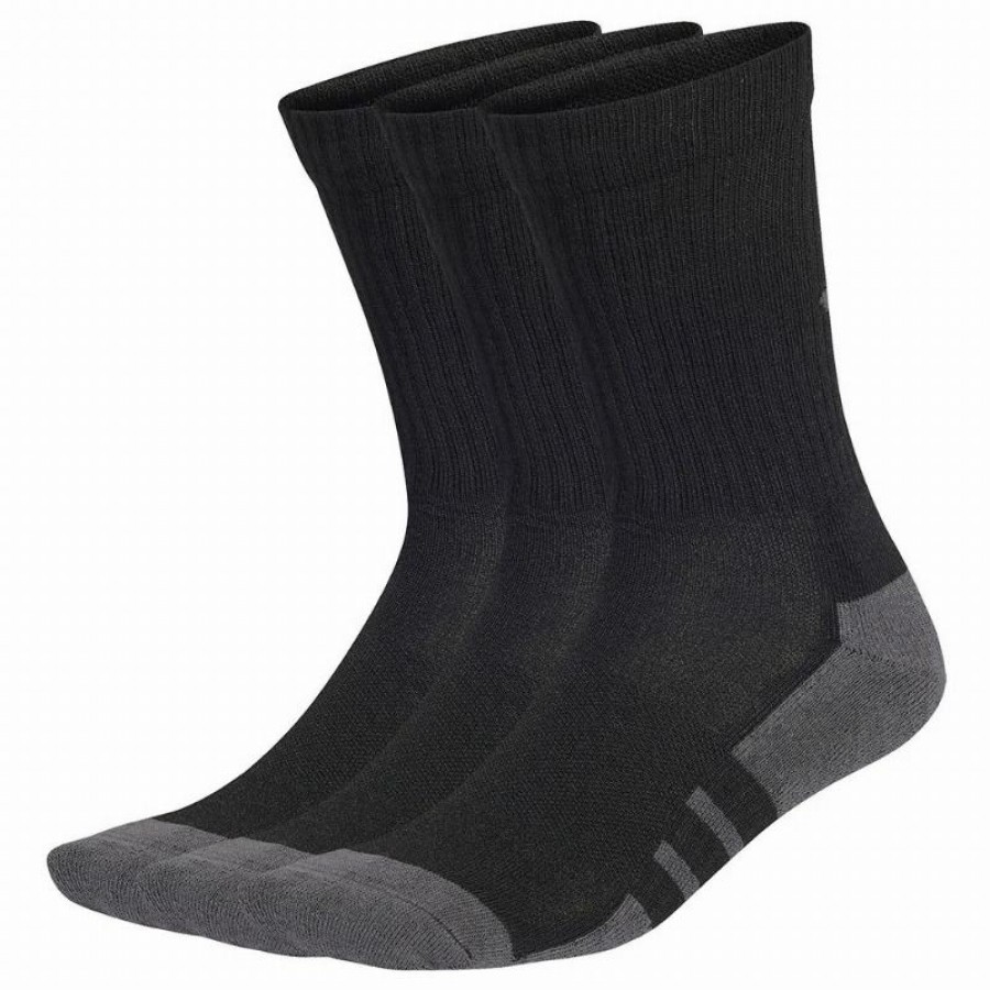 Calcetines Adidas Essentials Cushioned Crew Negro Gris 3 Pares  Oferta + Barato