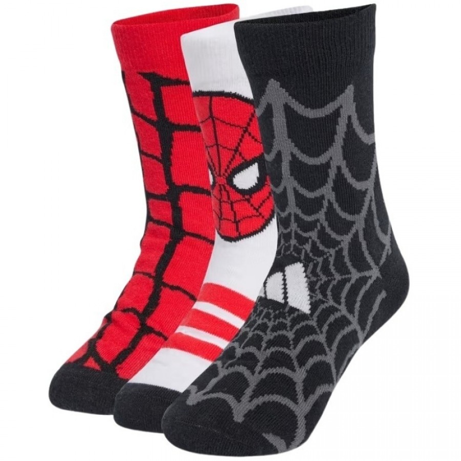 Calcetines Adidas Spiderman Blanco Rojo Negro 3 Pares  Oferta + Barato