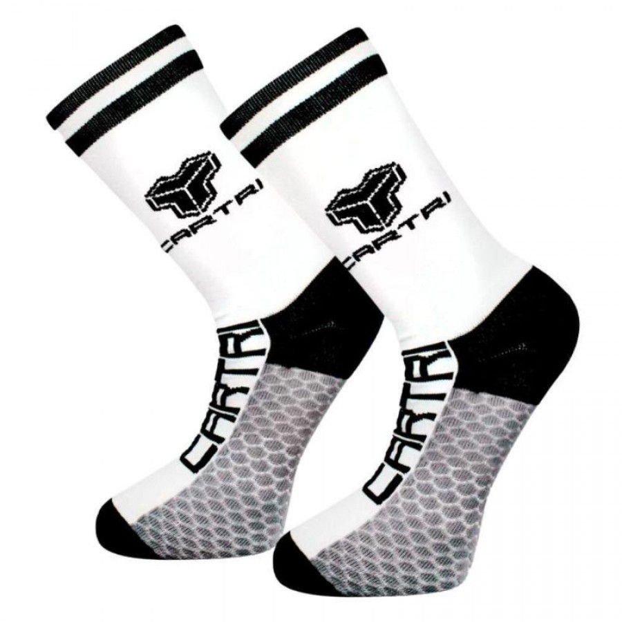 Calcetines Cartri Adler High Blanco Negro 1 Par  Oferta + Barato