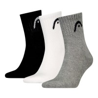 Calcetines Head All Sports Short Crew Negro Blanco Gris 3 Peças  Oferta + Barato