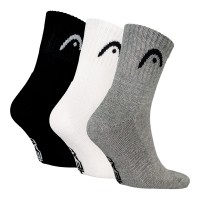 Calcetines Head All Sports Short Crew Negro Blanco Gris 3 Peças  Oferta + Barato