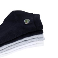Calcetines Lacoste Classic Corte Bajo Blanco Gris Negro 3 Pares