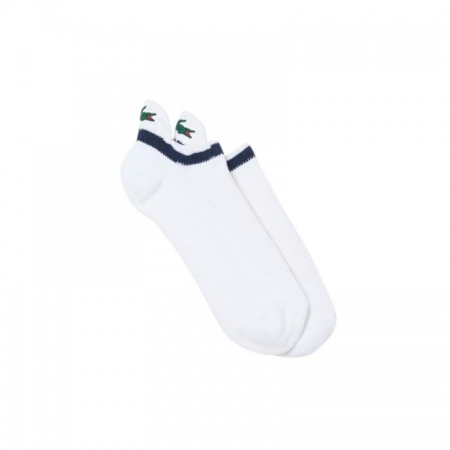 Chaussettes Lacoste Tech Short Cut Blanc bleu marine 1 paire