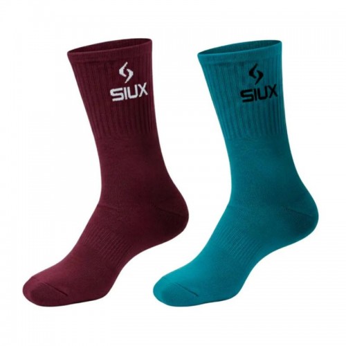 Siux Groove High Top Socks Burgundy Sky Blue 2 Pairs