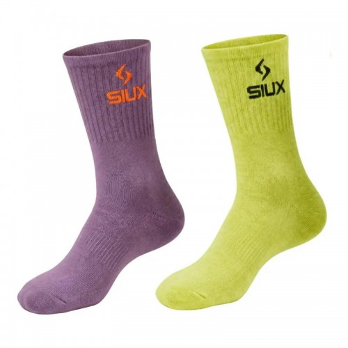 Siux Groove High Shaft Socks Green Purple 2 Pairs