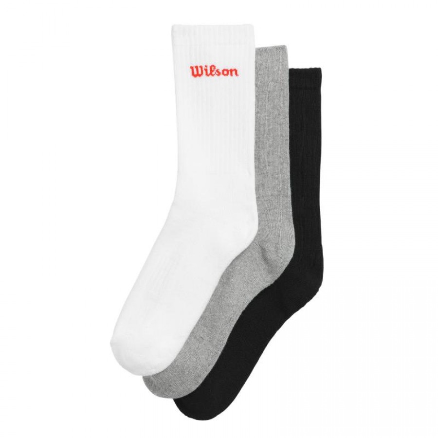 Calzini Wilson Crew Bianco Grigio Nero 3 Paia  Offerta + Economico