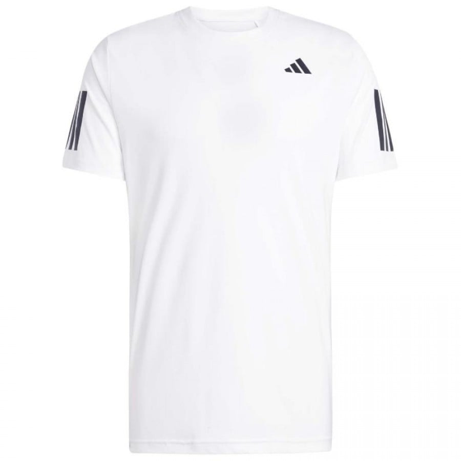 Camiseta Adidas Club 3 Stripes Blanco Negro  Oferta + Barato