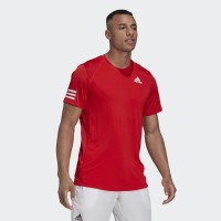Camiseta Adidas Club 3 Stripes Rojo - Barata Oferta Outlet