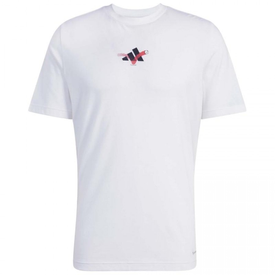 Adidas Tennis Happy 3 Balls Graphic Maglietta bianca  Offerta + Economico