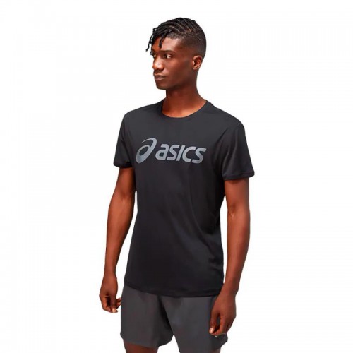 Camiseta Asics Core SS Performance Logo Grande Negro Gris Camiseta Asics Core SS Performance Logo Grande Negro Gris