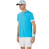 Asics Court Aqua Glossy White T-Shirt  Offer + Cheap