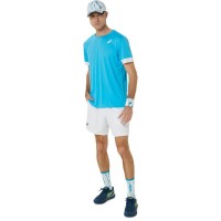 Asics Court Aqua Glossy White T-Shirt  Offer + Cheap