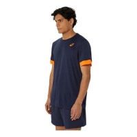 Asics Court Maglietta Blu Notte Arancione  Offerta + Economico