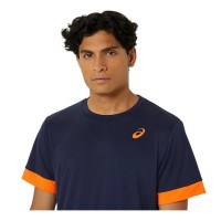 Asics Court Maglietta Blu Notte Arancione  Offerta + Economico