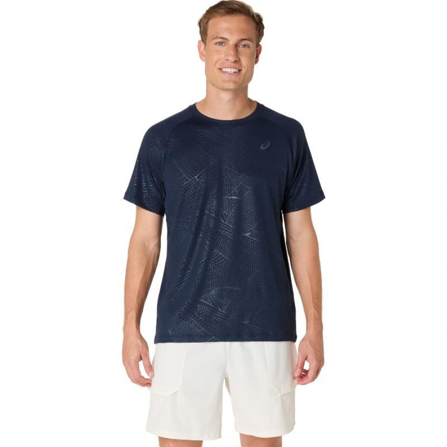 Camiseta Asics Game All Over Print SS Top Azul Medianoche  Offer + Cheap