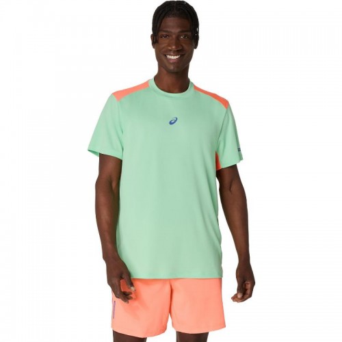 Camiseta Asics Padel Court SS Top Menta Coral Camiseta Asics Padel Court SS Top Menta Coral