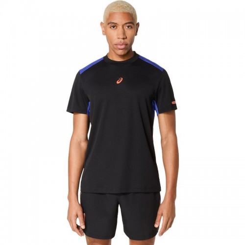 Camiseta Asics Padel Court SS Top Negro Azul Cobalto Camiseta Asics Padel Court SS Top Negro Azul Cobalto