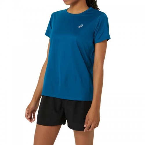Asics Silver Petrol Blue Women''s T-Shirt Asics Silver Petrol Blue Women''s T-Shirt