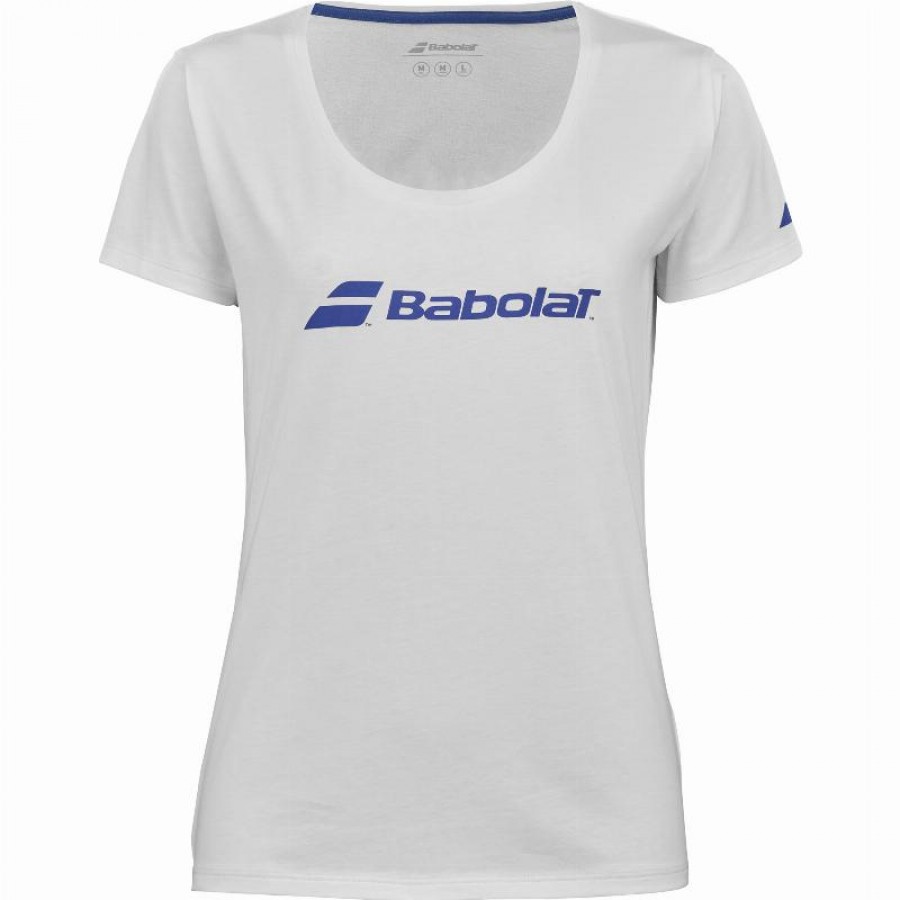 Camiseta Babolat Exercise Blanco Azul Junior