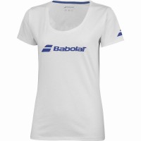 Camiseta Babolat Exercise Blanco Azul Junior