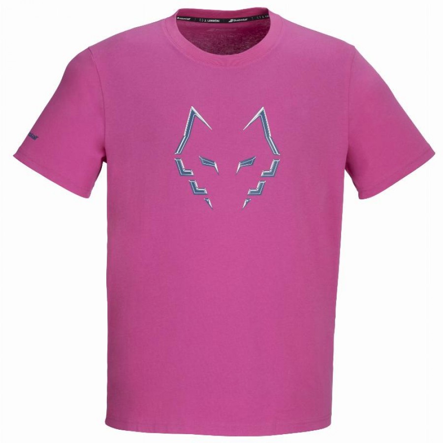 Camiseta Babolat Juan Lebron Framboesa de Algodão