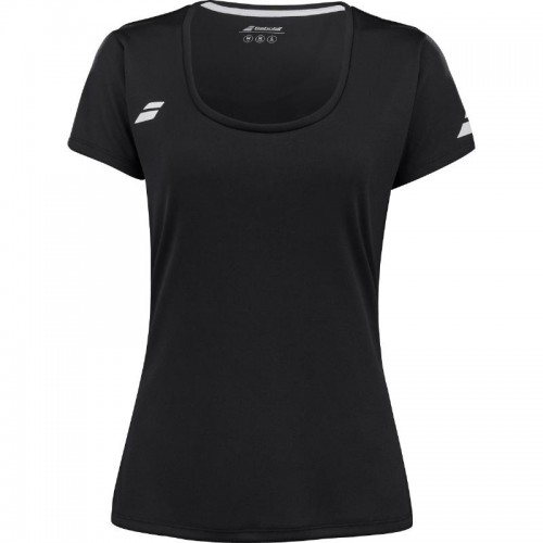Camiseta Babolat Play Capsleeve Negro Mujer