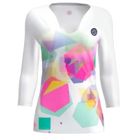 Bidi Badu Kaleido V-Neck Bianco Mix Maglietta Donna  Offerta + Economico