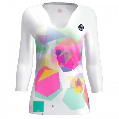 Bidi Badu Kaleido V-Neck White Mix Women''s T-Shirt Bidi Badu Kaleido V-Neck White Mix Women''s T-Shirt