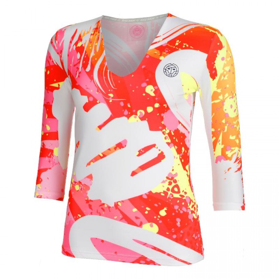 Camiseta Bidi Badu Wild Arts V-Neck Blanco Mix Mujer  Oferta + Barato