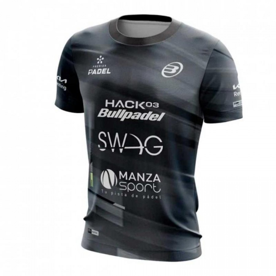 Bullpadel Paquito Navarro Premier Padel Adula Black Junior T-Shirt  PADELPOINT Bullpadel Paquito Navarro Premier Padel Adula Black Junior T-Shirt
