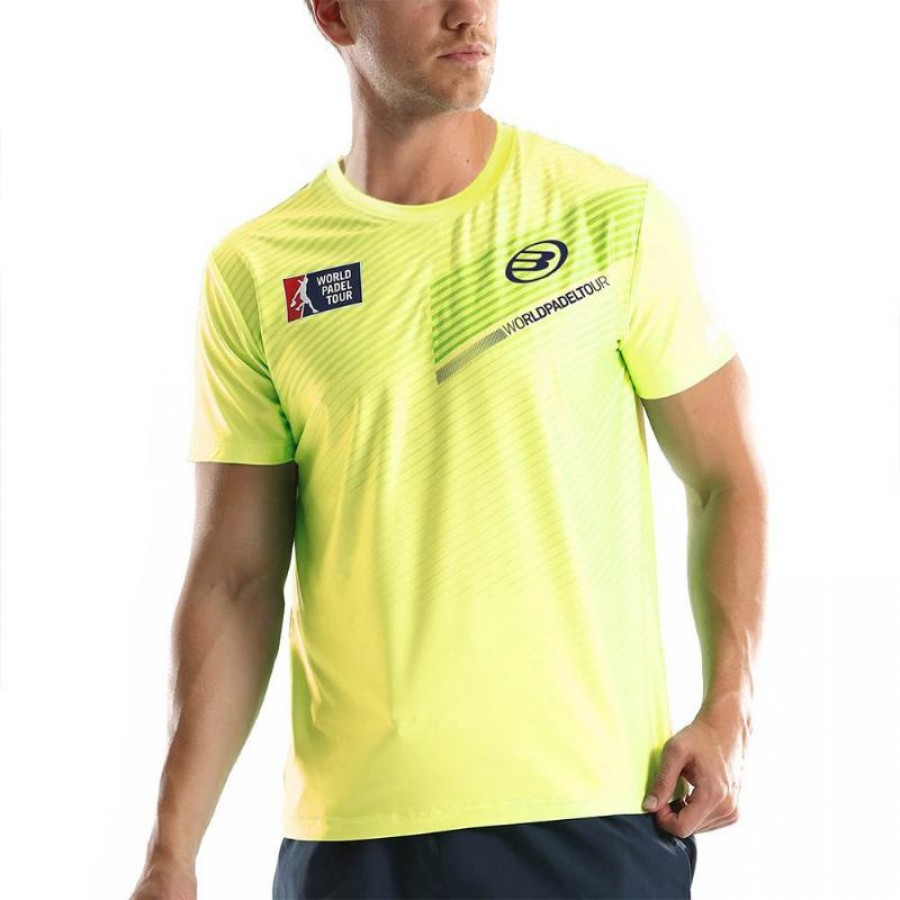 T-shirt Bullpadel WPT Tefilo amarelo flúor de limão - Barata Oferta Outlet