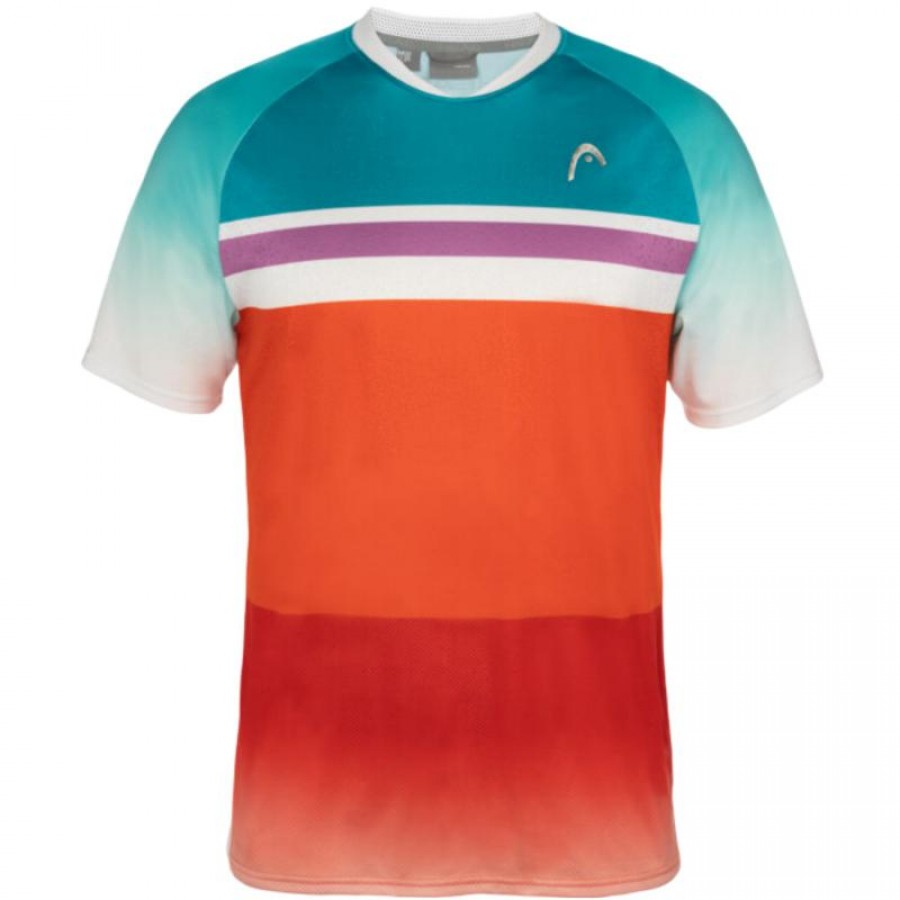 Camiseta Head Performance Paris Naranja Azul Royal  Offerta + Economico