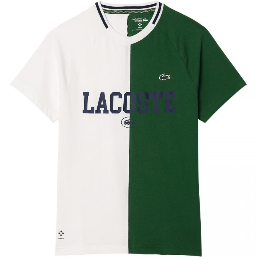Camiseta Lacoste Daniil Medvedev Blanco Verde  Offerta + Economico