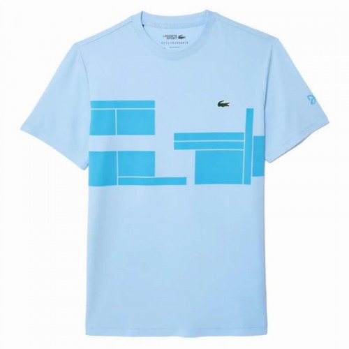Camiseta Lacoste Novak Djokovic Ultra Dry Azul Camiseta Lacoste Novak Djokovic Ultra Dry Azul