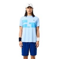 Camiseta Lacoste Novak Djokovic Ultra Dry Azul  Oferta + Barato