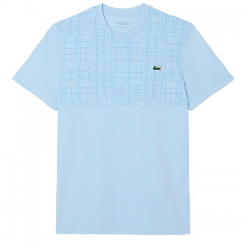 Camiseta Lacoste Novak Djokovic Ultra Dry Azul Pastel Camiseta Lacoste Novak Djokovic Ultra Dry Azul Pastel