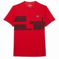 Lacoste Novak Djokovic Ultra Dry T-Shirt Burgundy Red  Offer + Cheap