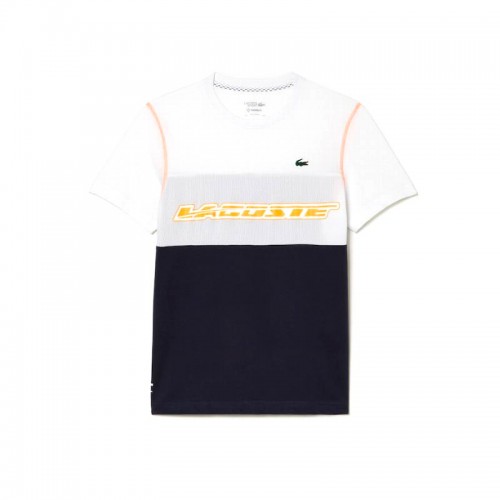 Camiseta Lacoste Sport Medvedev Blanco Azul Naranja Camiseta Lacoste Sport Medvedev Blanco Azul Naranja